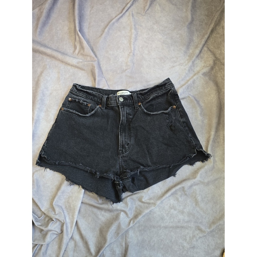 Abercrombie & Fitch Curve Love The Mom Short High Rise Black 30/10